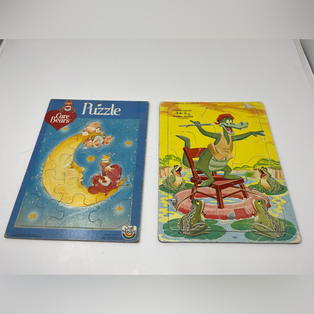 (1963 - 1983) Vintage Care Bears + Gabby Gator Puzzle Bundle (2 pc)